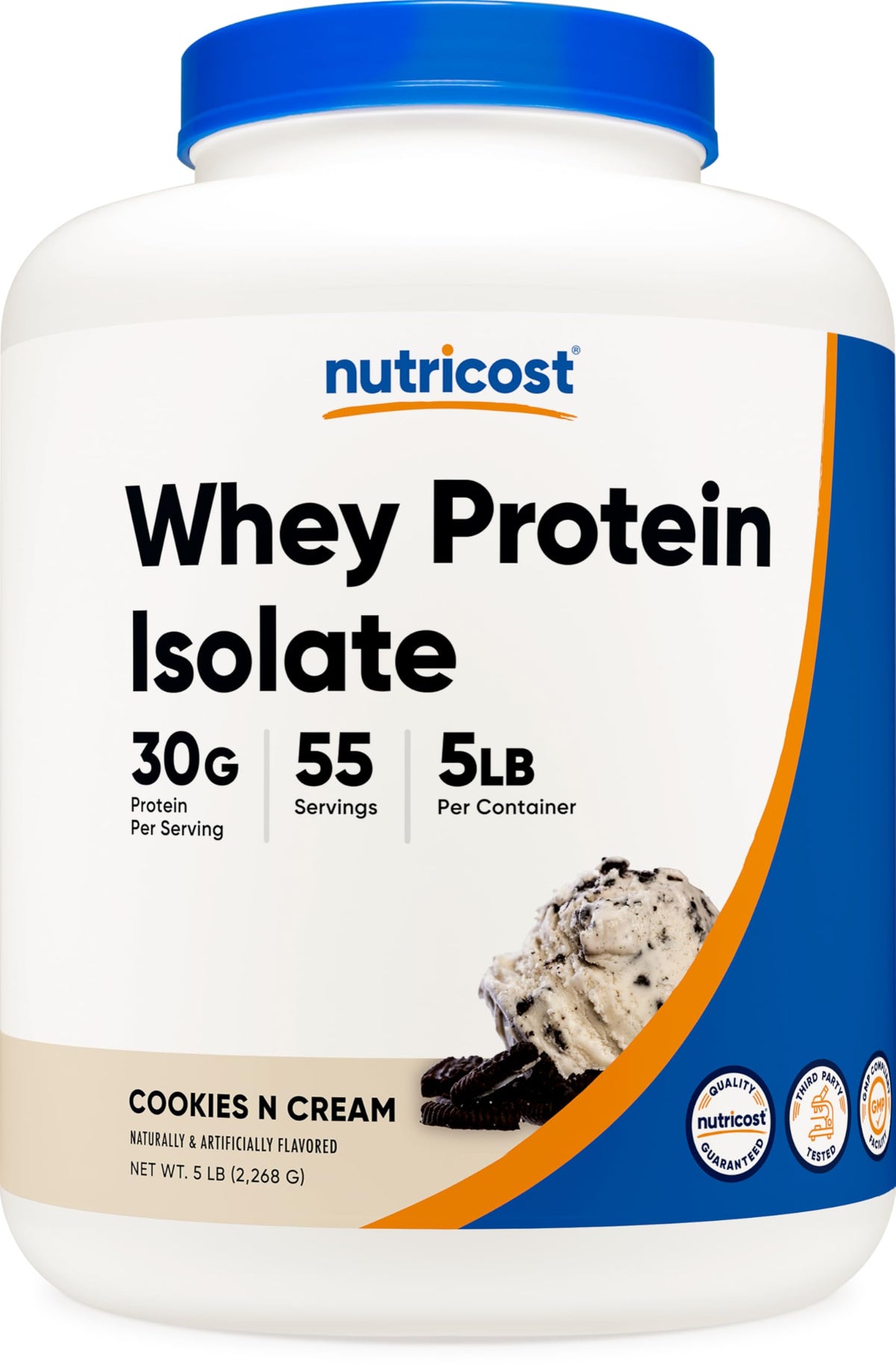 Nutricost Whey Protein Isolate (Unflavored) 5LBS