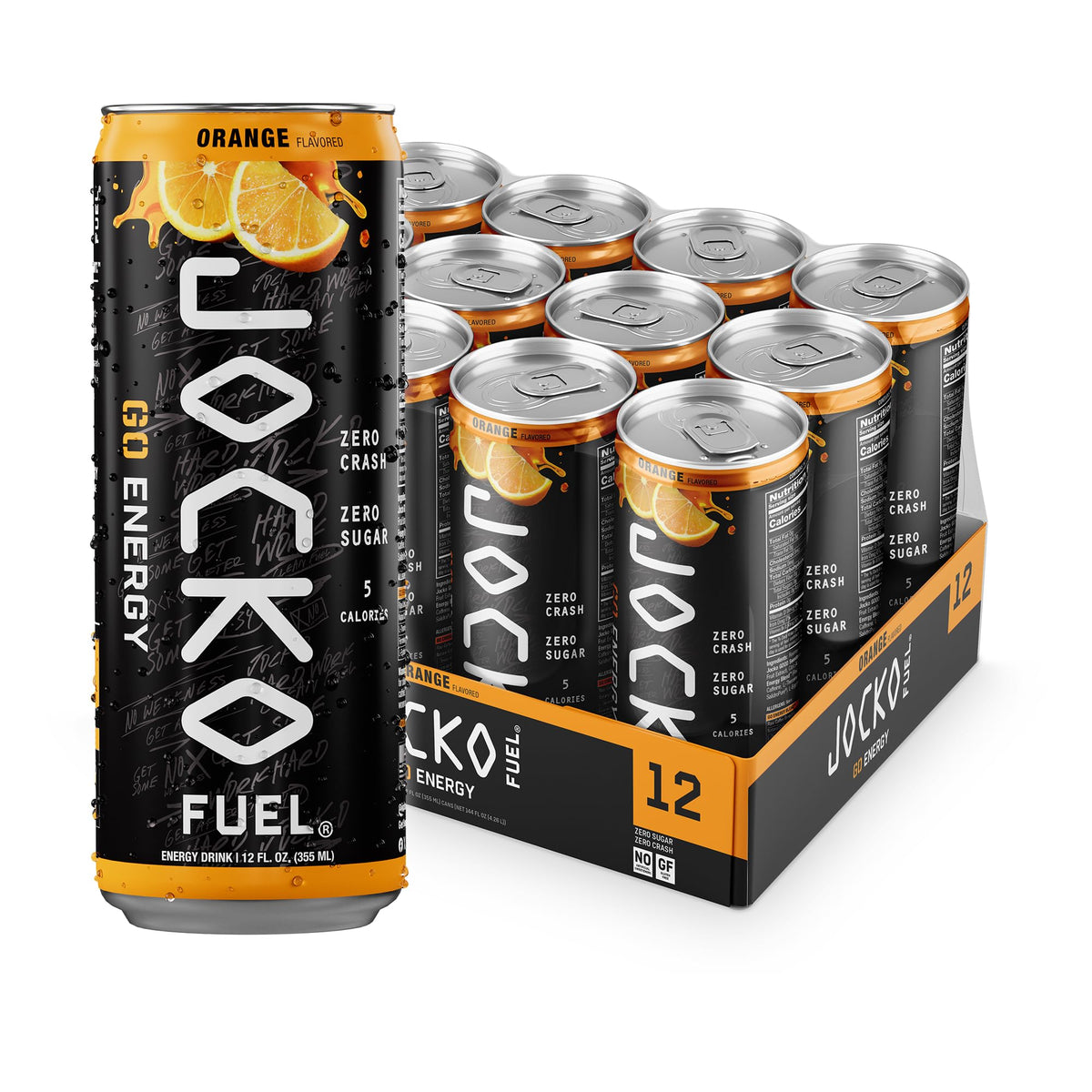 Jocko Fuel GO Energy Drinks, Lemon Lime, 12 oz | 12 Pack