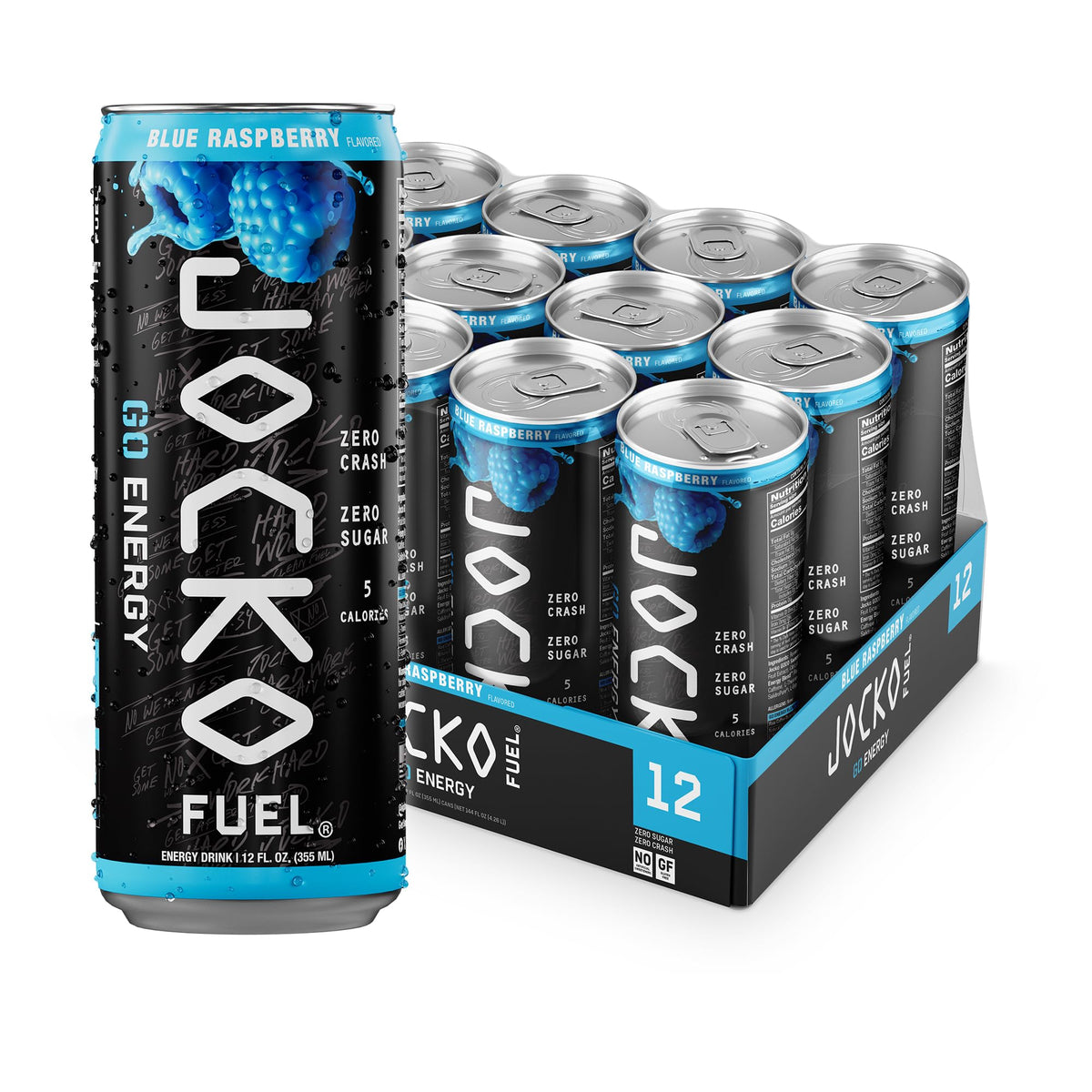 Jocko Fuel GO Energy Drinks, Lemon Lime, 12 oz | 12 Pack