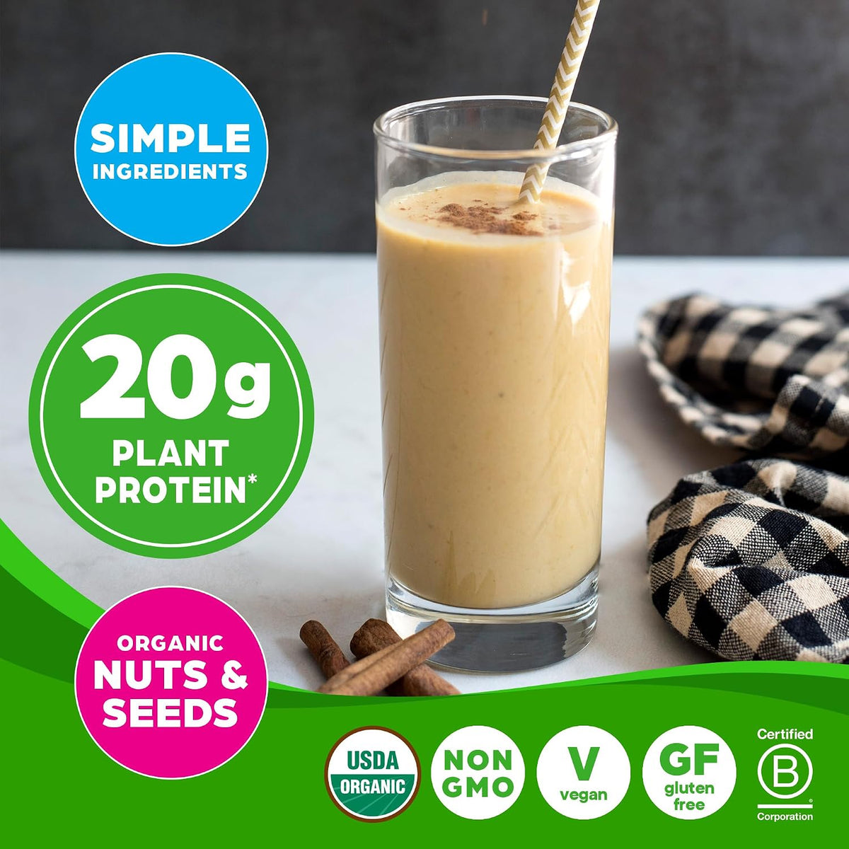 Orgain Organic Simple 20g Vegan Protein Powder, Vanilla, 1.25lb