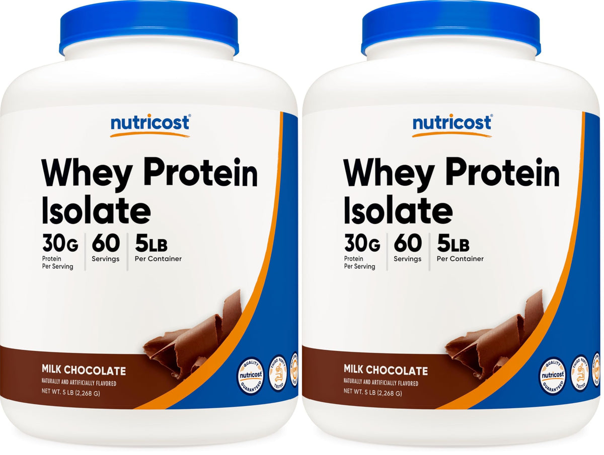 Nutricost Whey Protein Isolate (Unflavored) 5LBS