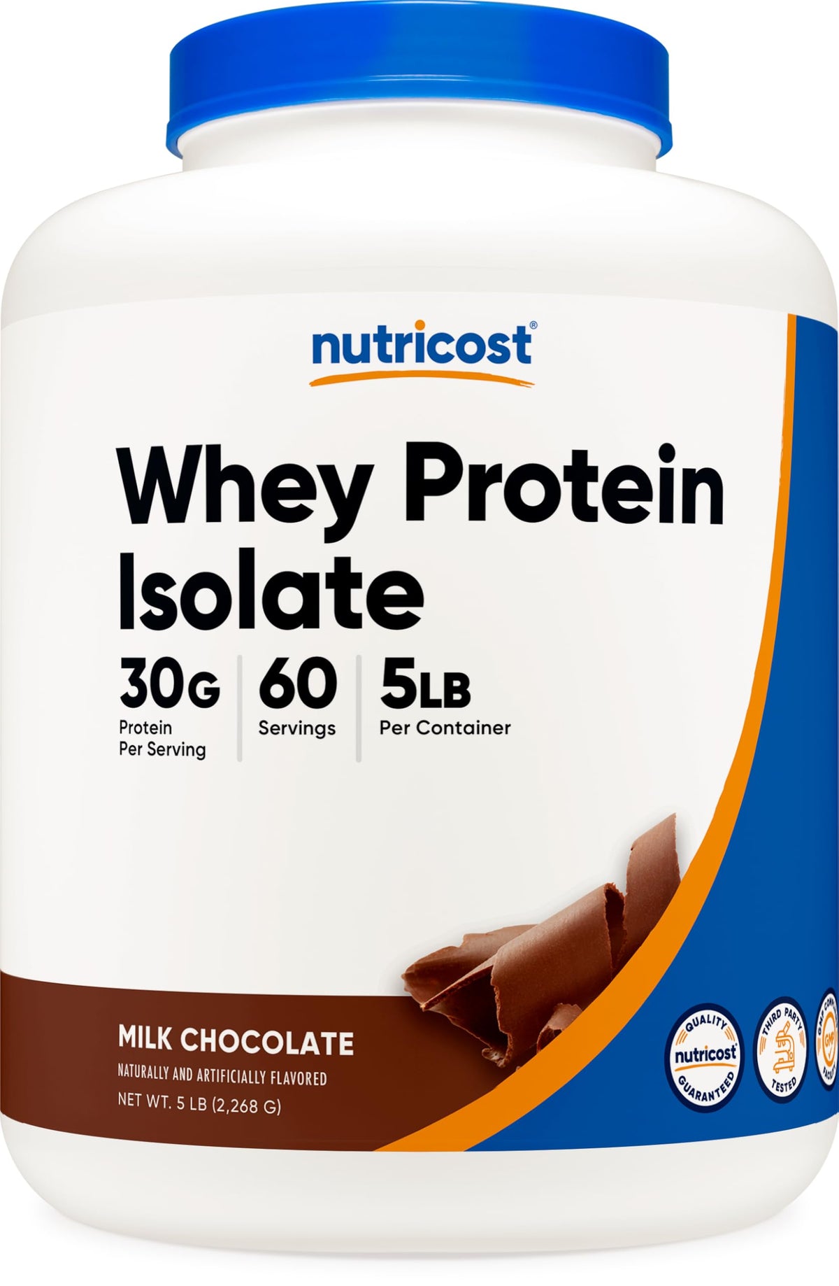 Nutricost Whey Protein Isolate (Unflavored) 5LBS