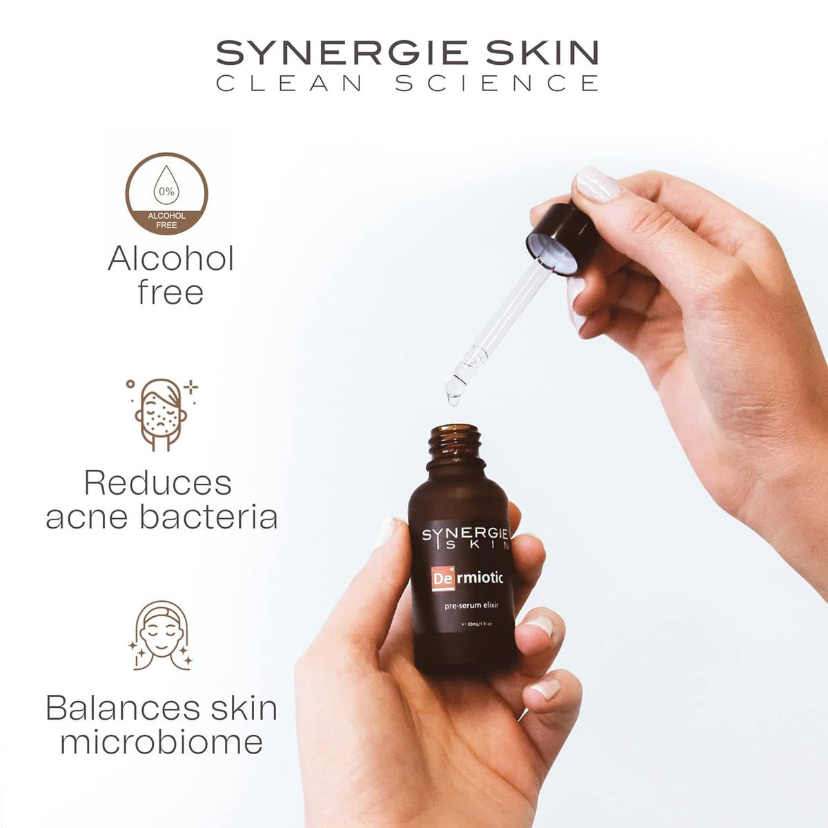 Synergie Skin - Dermiotic Prebiotic and Probiotic Elixir, Toner Alternative, Pre-Face Serum and Moisturiser Essential, Use Before Serum for Oily Skin and Other Skin Types, 30 ml