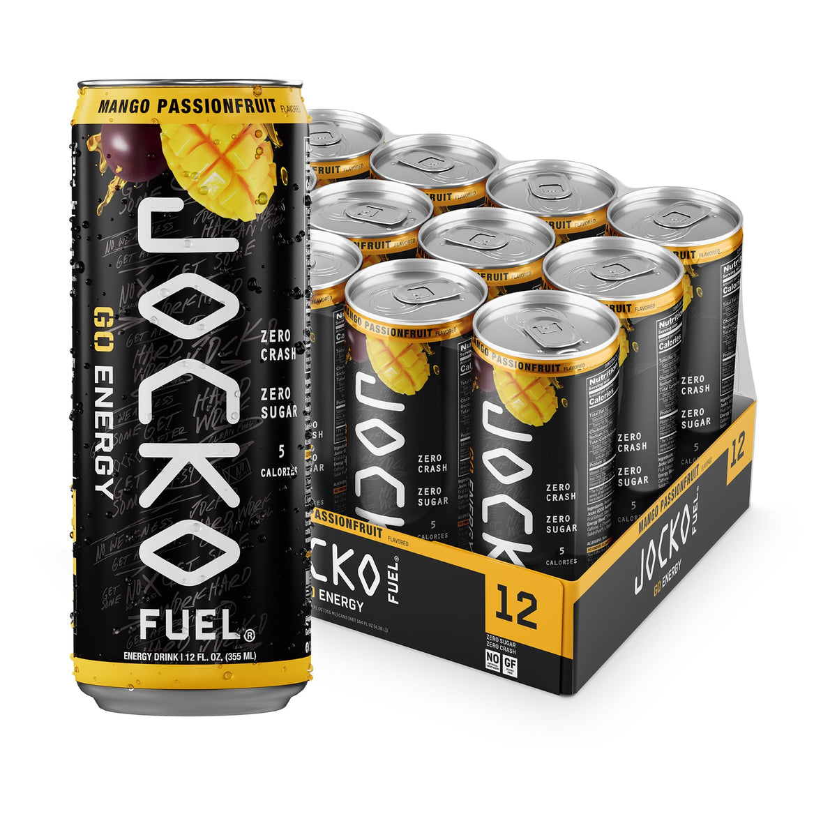 Jocko Fuel GO Energy Drinks, Lemon Lime, 12 oz | 12 Pack