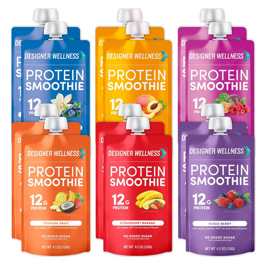 Designer Wellness, Mixed Variety, Protein Smoothie, 12g Whey, 12 ct