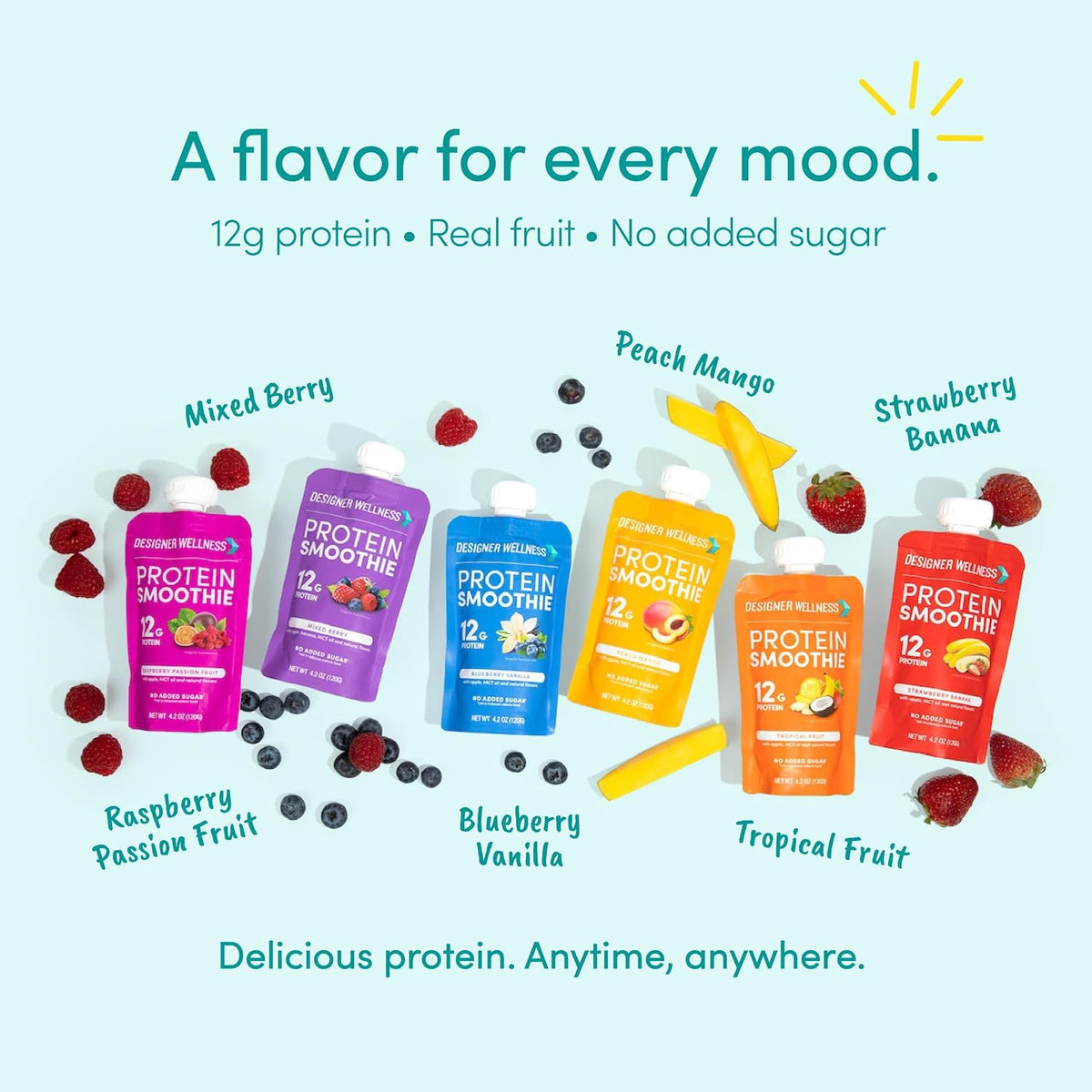 Designer Wellness, Mixed Variety, Protein Smoothie, 12g Whey, 12 ct
