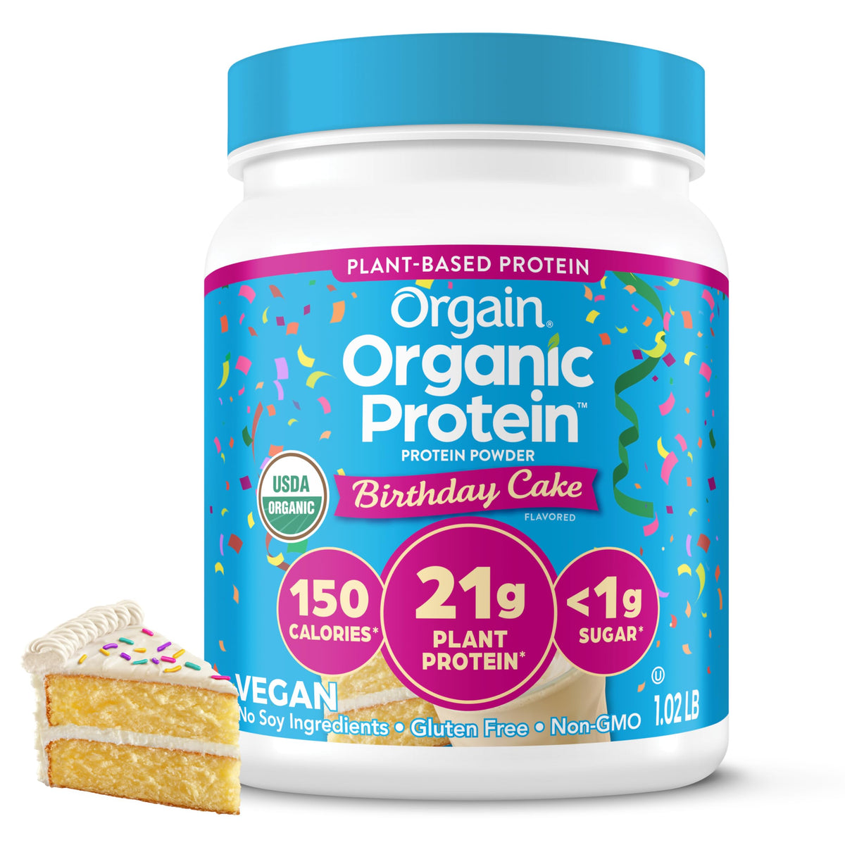 Orgain Organic Vegan 21g Protein Powder, Vanilla Bean, 2.03 lb